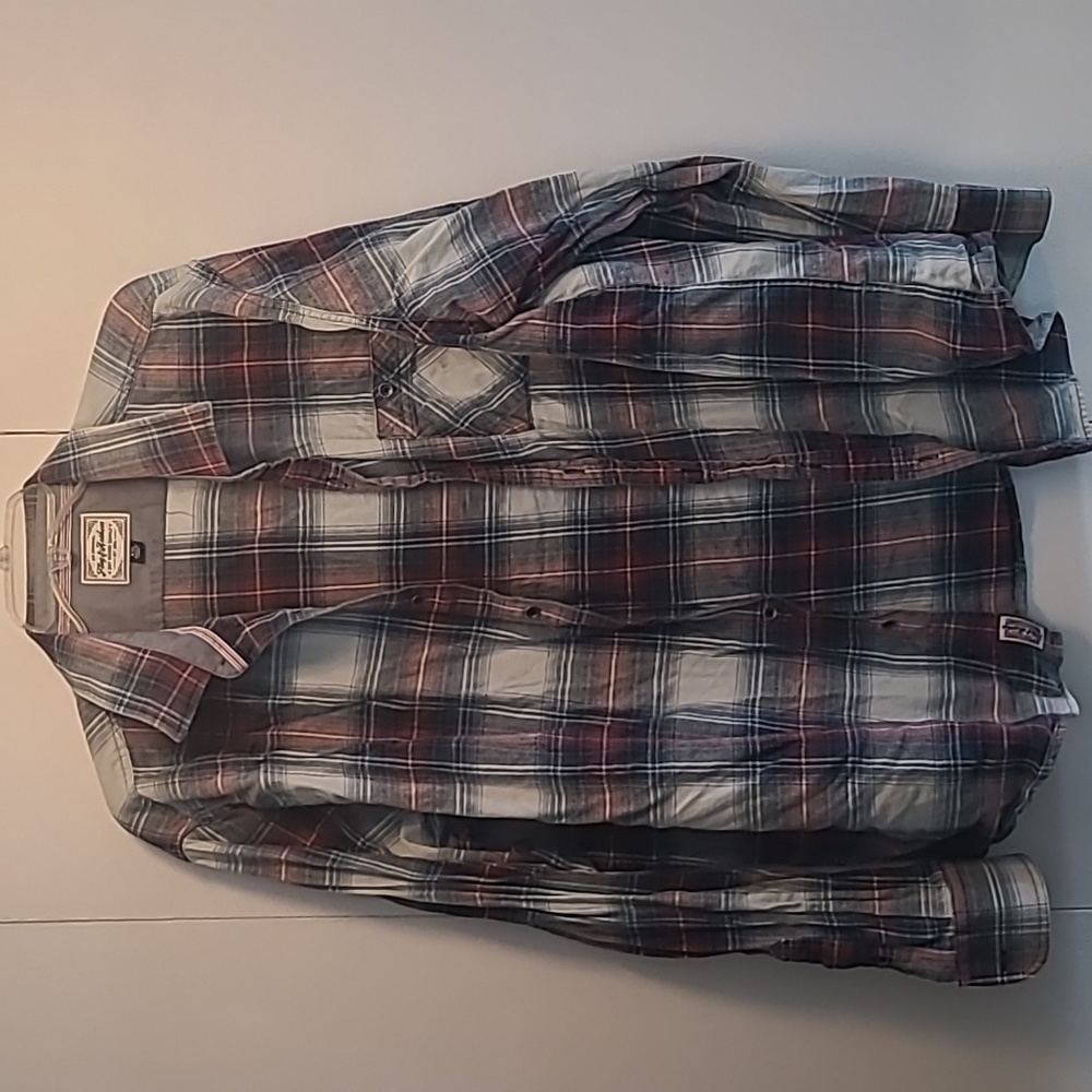 Flag and Anthem lightweight flannel Red White Blue plaid XXL